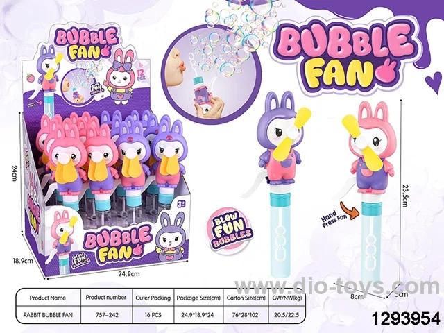fan bubble toys in display box(12pcs/ displaybox)