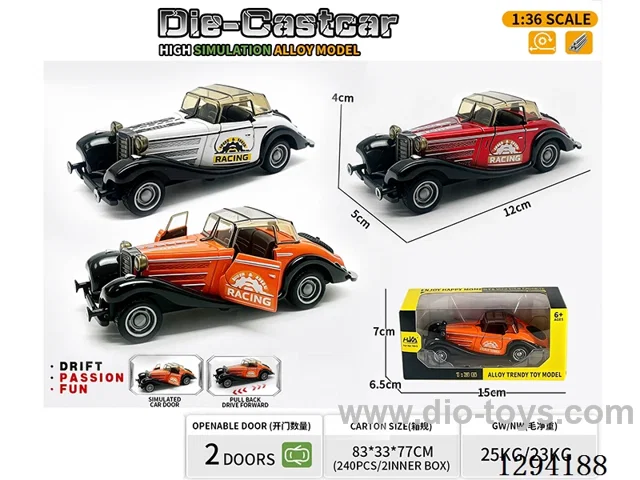 1:36 pull back alloy car 3 colors