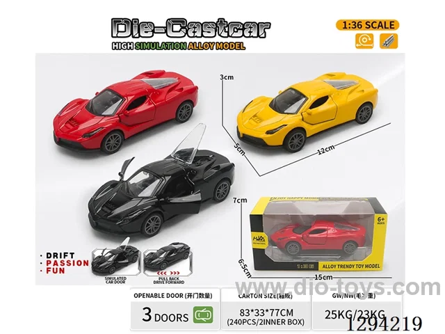 1:36 pull back alloy car 3 colors