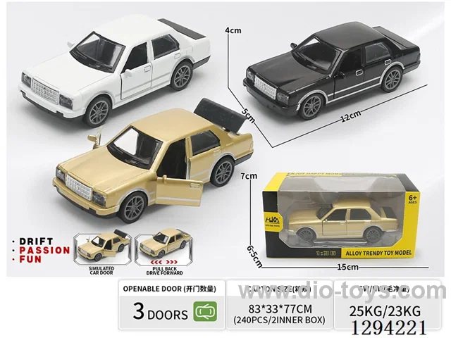 1:36 pull back alloy car 3 colors