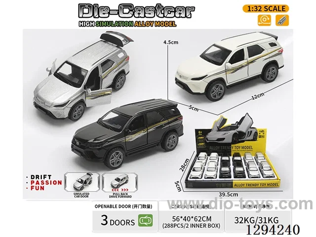 1:36 pull back alloy car 3 colors 12PCS