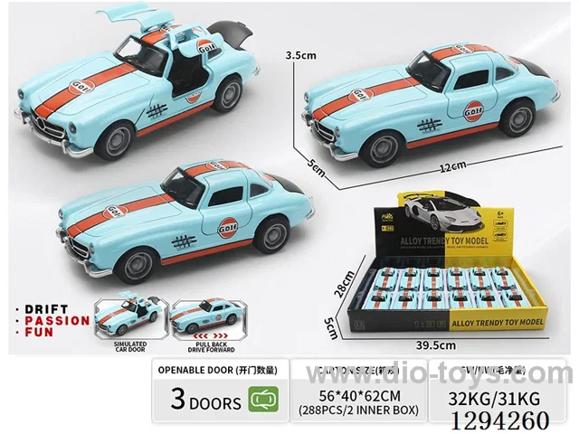 1:36 pull back alloy car 12PCS