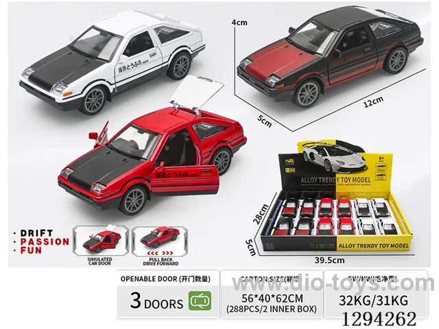 1:36 pull back alloy car 3 colors 12PCS