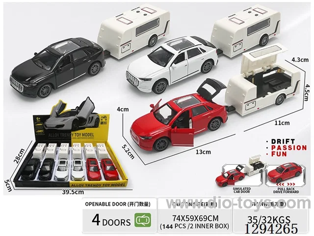 1:36 pull back alloy car 3 colors 6PCS