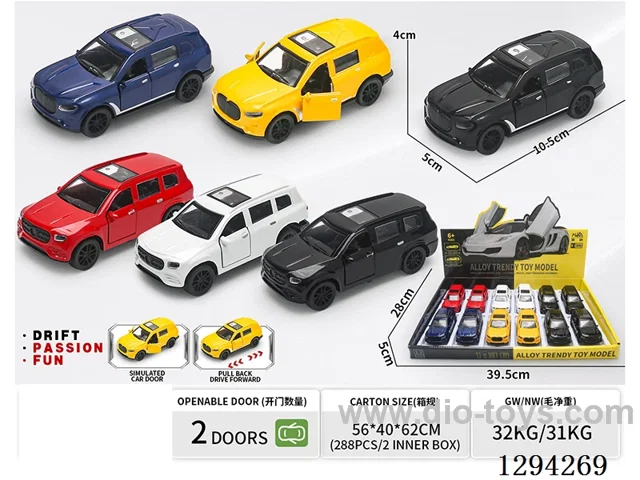 1:36 pull back alloy car 2 styles 12PCS