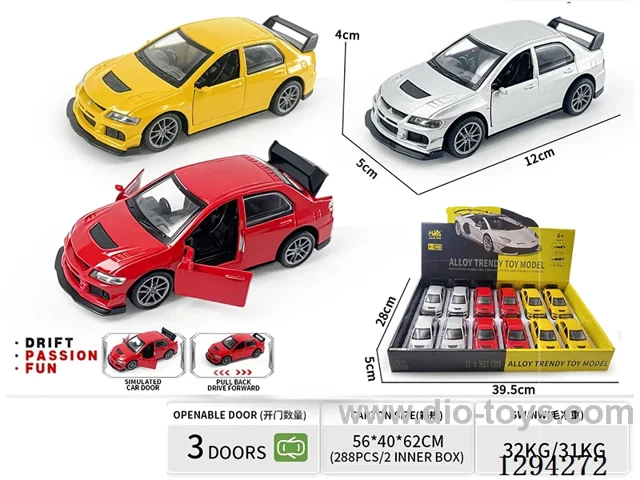 1:36 pull back alloy car 3 colors 12PCS