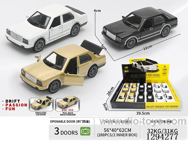 1:36 pull back alloy car 3 colors 12PCS
