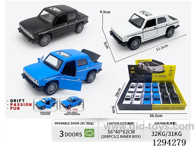 1:36 pull back alloy car 3 colors 12PCS