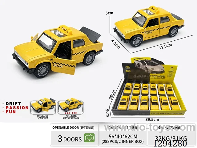 1:36 pull back alloy car 12PCS