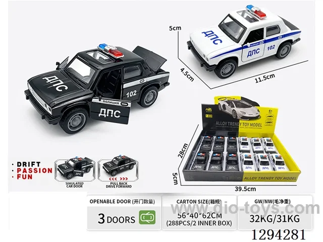 1:36 pull back alloy car 2 colors 12PCS