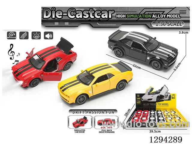 1:36 pull back alloy car 3 colors 12PCS W L/M