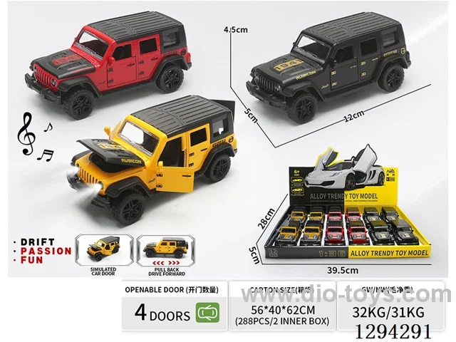 1:36 pull back alloy car 3 colors 12PCS W L/M