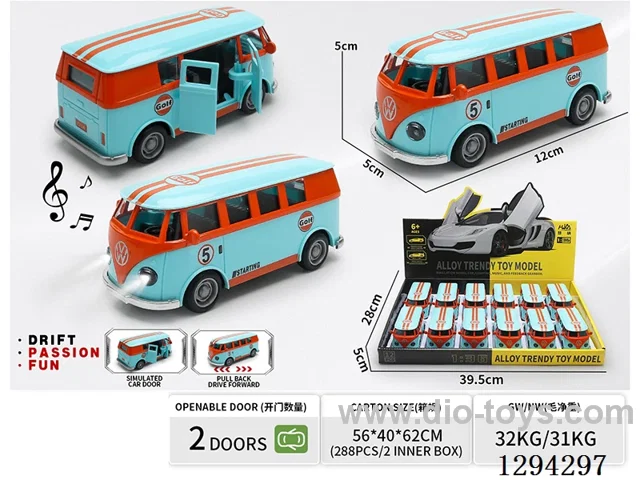 1:36 pull back alloy car 12PCS W L/M