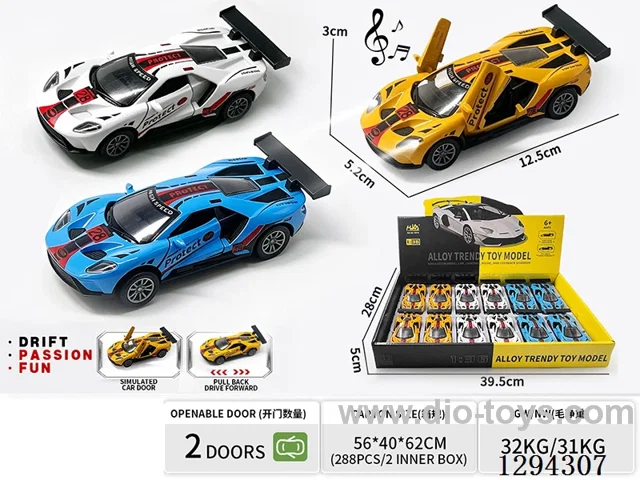 1:36 pull back alloy car 3 colors W L/M