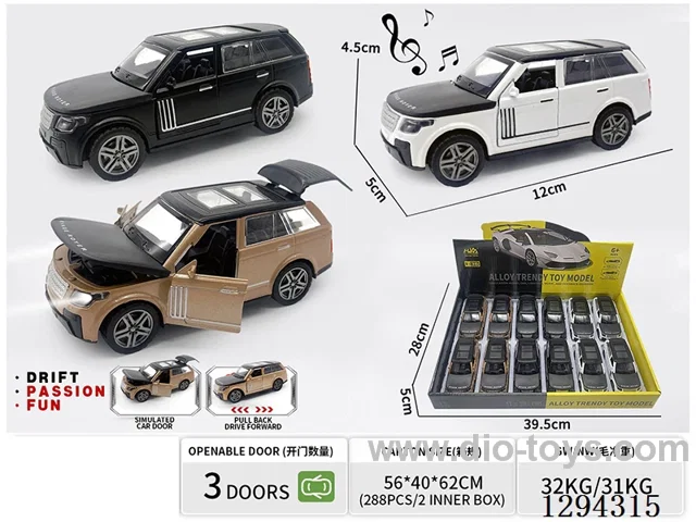 1:36 pull back alloy car 3 colors 12PCS W L/M