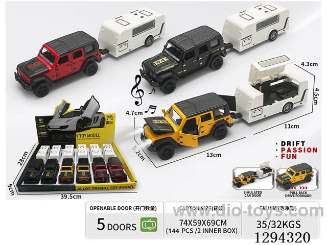 1:36 pull back alloy car 3 colors 6PCS W L/M