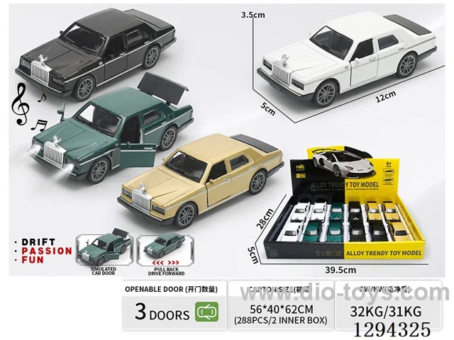 1:36 pull back alloy car 12PCS W L/M  4 colors