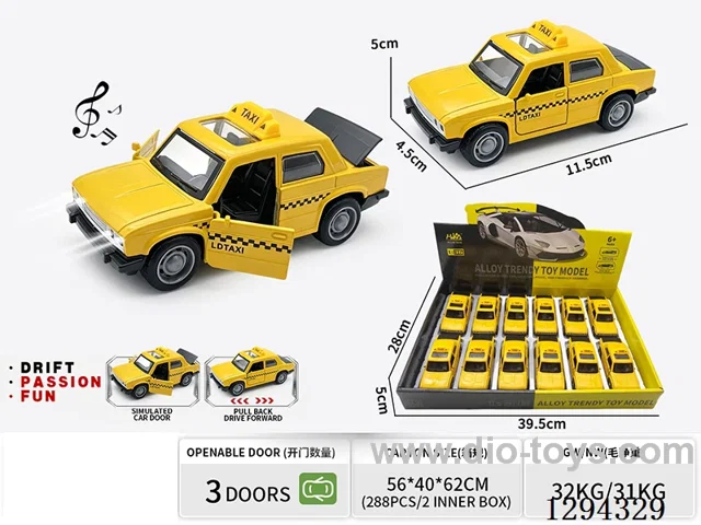 1:36 pull back alloy car 12PCS W L/M