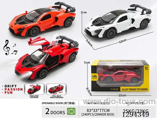 1:36 pull back alloy car 3 colors W L/M