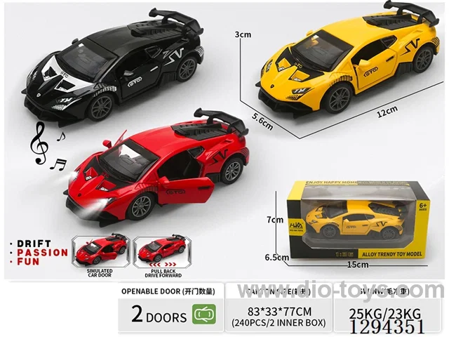 1:36 pull back alloy car 3 colors W L/M