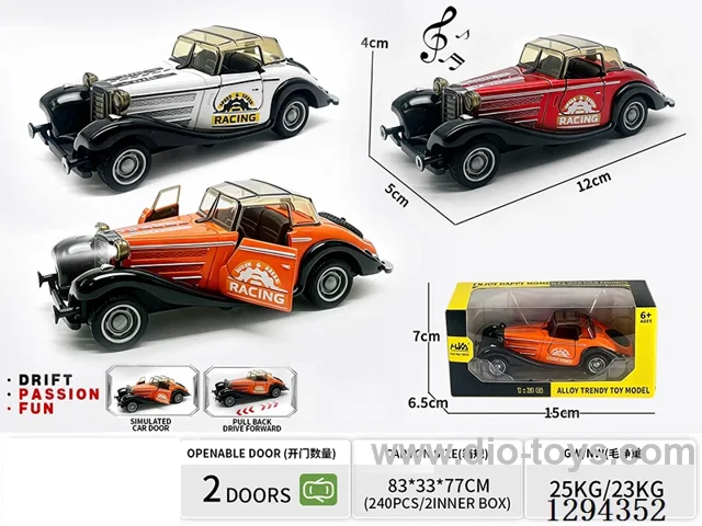 1:36 pull back alloy car 3 colors W L/M