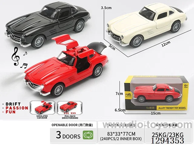 1:36 pull back alloy car 3 colors W L/M