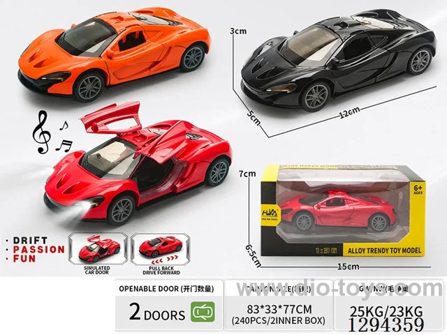 1:36 pull back alloy car 3 colors W L/M