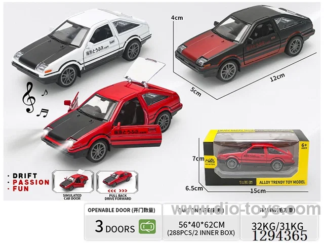1:36 pull back alloy car 3 colors W L/M