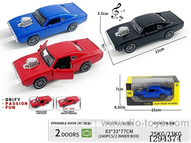 1:36 pull back alloy car 3 colors W L/M