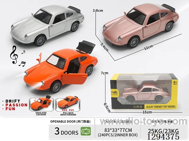 1:36 pull back alloy car 3 colors W L/M