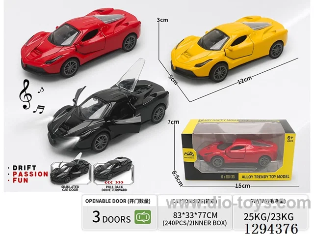 1:36 pull back alloy car 3 colors W L/M