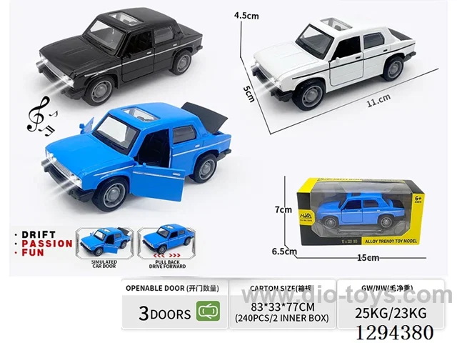 1:36 pull back alloy car 3 colors W L/M