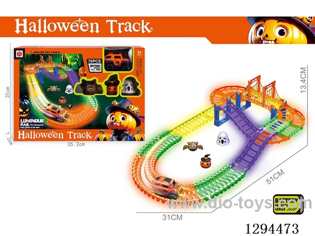 Electric Halloween Glow?in?the?Dark Track Toy in window box