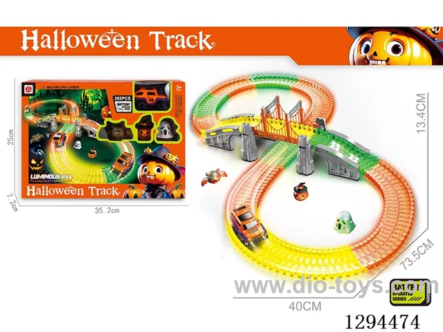 Electric Halloween Glow?in?the?Dark Track Toy in window box