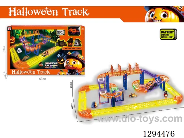 Electric Halloween Glow?in?the?Dark Track Toy in window box