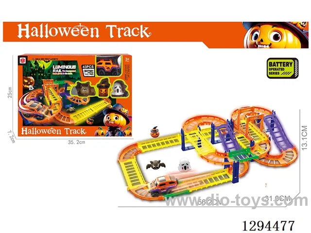 Electric Halloween Glow?in?the?Dark Track Toy in window box