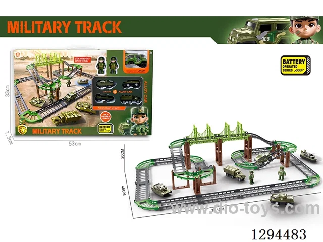 alloy electric military track toy in window box