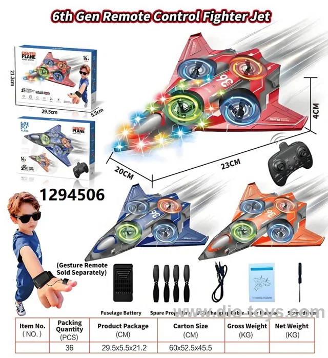 6th Gen Remote Control Fighter Jet toy in color box
