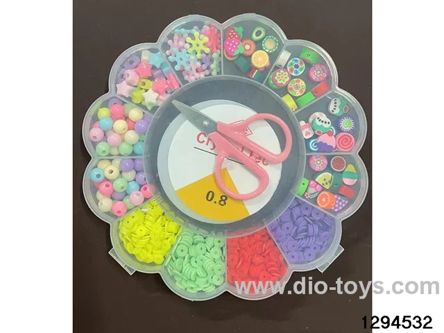 flower box, 12-compartment polymer clay + resin ceramic beaded box (Includes scissors and a wire box)