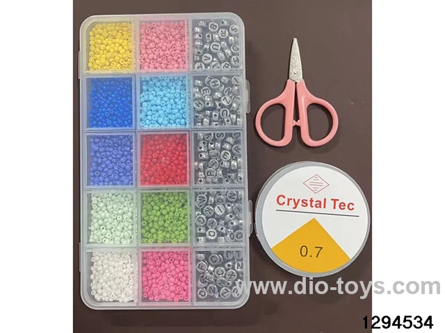 15-compartment fine bead + letter bead bead box (Includes scissors and a wire box)