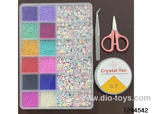 24-compartment fine bead + letter bead bead box (Includes scissors, thread box, and clips.)
