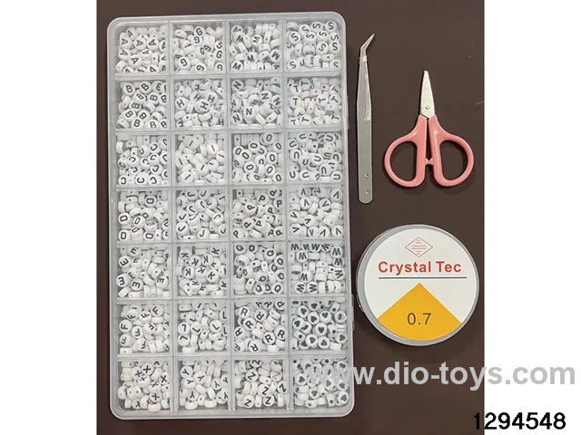 28-compartment 26-letter beaded box (Includes scissors, thread box, and clips.