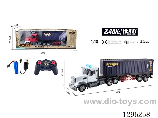 1:18 2.4G 6ch RC Container Truck W L/M( Included Battery)