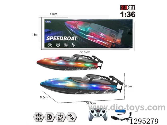 2.4G Dual-Propeller High-Speed RC Boat (with Lights) (Included Battery)