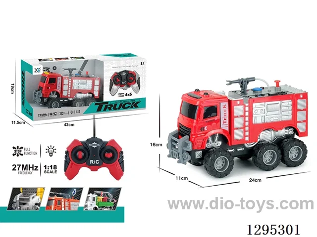 4ch RC Off-Road Big Wheels: Fire Rescue Truck with Water Spray (included battery) (CPC)