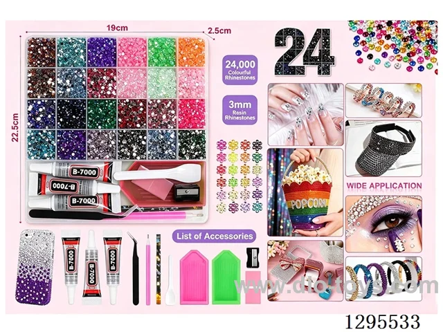 24+1-Compartment DIY Colored Rhinestones