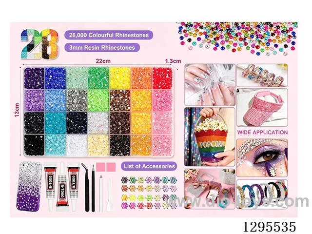 28-Compartment DIY Colored Rhinestones