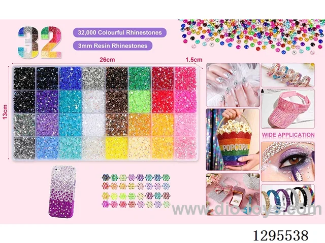 32-Compartment DIY Colored Rhinestones