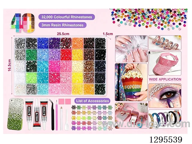 40-Compartment DIY Colored Rhinestones