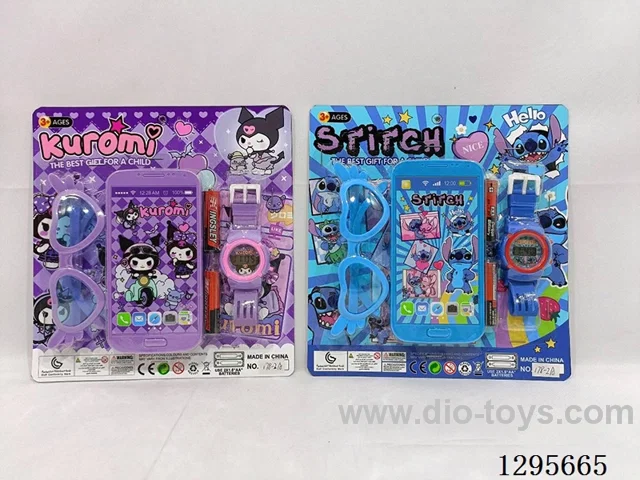 Music Phone + Glasses + Digital Watch (Kuro-mi，Sticky) 2 mixed
